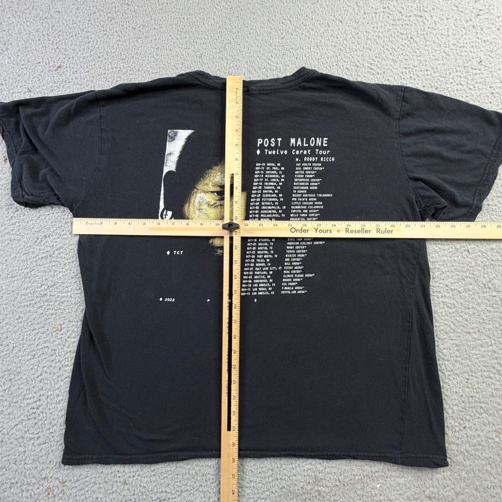 Post Malone Twelve Carat Tour 2022 Black Graphic T-Shirt Mens 2XL - Picture 6 of 9